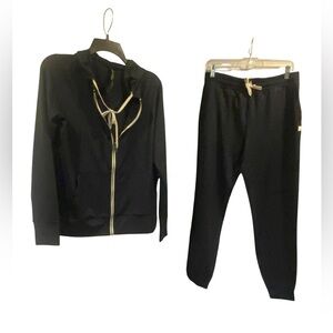 NWT Vuori performance jogger & full zip hoodie set MIDNIGHT HEATHER Size S